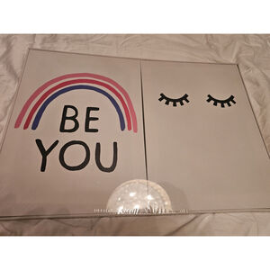 Ikea Pjatteryd Picture Canvas Be You Wink Lashes Rainbow 🌈